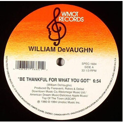 William DeVaughn Be Thankful For What You Got / Hold Onto Love Vinyl 12" USED