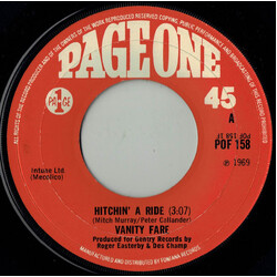 Vanity Fare Hitchin' A Ride Vinyl 7" USED
