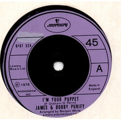 James & Bobby Purify I'm Your Puppet Vinyl 7" USED