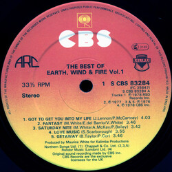 Earth, Wind & Fire The Best of Earth, Wind & Fire Vol. 1 Vinyl LP USED