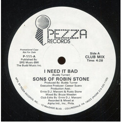 Sons of Robin Stone I Need It Bad Vinyl 12" USED