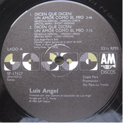 Luis Angel Dicen Que Dicen/Un Amor Como El Mio Vinyl 12" USED