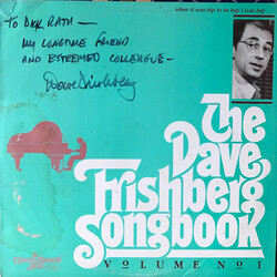 Dave Frishberg The Dave Frishberg Songbook: Volume No 1 Vinyl LP USED