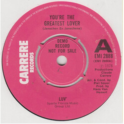 Luv' You're The Greatest Lover Vinyl 7" USED