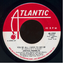 Aretha Franklin You're All I Need To Get By Vinyl 7" USED