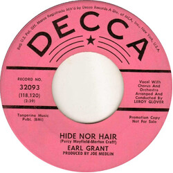 Earl Grant Hide Nor Hair Vinyl 7" USED