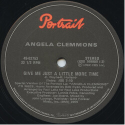 Angela Clemmons Give Me Just A Little More Time / When You're Through I'll Be Waiting Vinyl 12" USED