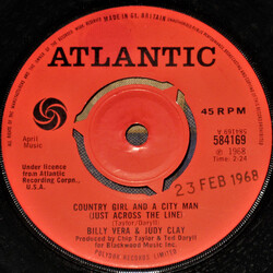 Billy Vera / Judy Clay Country Girl And A City Man (Just Across The Line) Vinyl 7" USED
