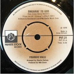 Frankie Valli Swearin' To God Vinyl 7" USED