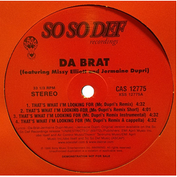 Da Brat That's What I'm Looking For (Mr. Dupri's Remix) Vinyl 12" USED