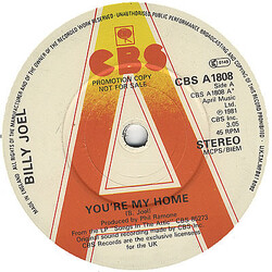 Billy Joel You're My Home Vinyl 7" USED