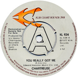 Chartreuse (2) You Really Got Me Vinyl 7" USED