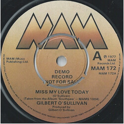 Gilbert O'Sullivan Miss My Love Today Vinyl 7" USED