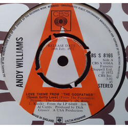 Andy Williams Love Theme From "The Godfather" (Speak Softly Love) Vinyl 7" USED