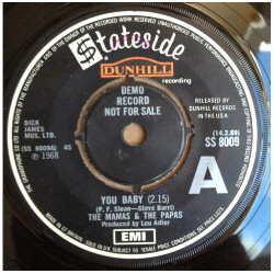 The Mamas & The Papas You Baby / My Girl Vinyl 7" USED