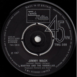 Martha Reeves & The Vandellas Jimmy Mack Vinyl 7" USED