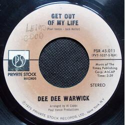 Dee Dee Warwick Get Out Of My Life Vinyl 7" USED
