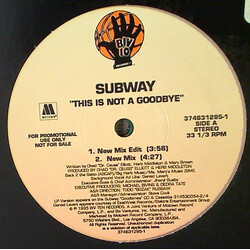 Subway (12) This Is Not A Goodbye Vinyl 12" USED