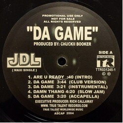JDL Da Game Vinyl 12" USED