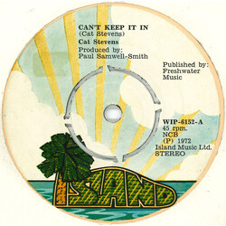 Cat Stevens Can't Keep It In / Crab Dance Vinyl 7" USED