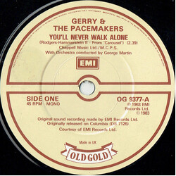Gerry & The Pacemakers You'll Never Walk Alone / How Do You Do It? Vinyl 7" USED