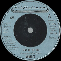 The Moments Jack In The Box USED VINYL 7INCH 45 RPM SINGLE STEREO
