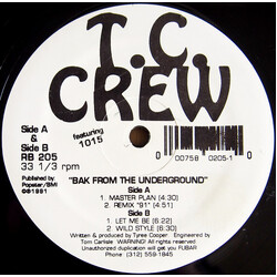 TC Crew / 1015 Bak From The Underground Vinyl 12" USED