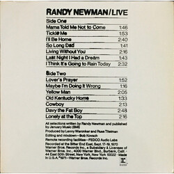 Randy Newman Live Vinyl LP USED