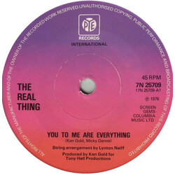 The Real Thing You To Me Are Everything Vinyl 7" USED