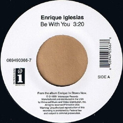 Enrique Iglesias Be With You Vinyl 7" USED