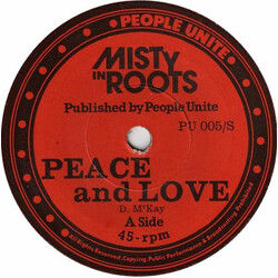 Misty In Roots Peace And Love Vinyl 7" USED