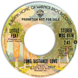 Little Feat Long Distance Love Vinyl 7" USED