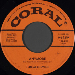 Teresa Brewer Anymore Vinyl 7" USED