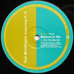 Sol Brothers Believe In Me Vinyl 12" USED