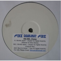 DJ Impact / Tazz / Digital Anarchy Worlds Apart / Burn & Shiver Vinyl 12" USED