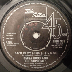 The Supremes Back In My Arms Again / Love Is Here And Now You're Gone Vinyl 7" USED