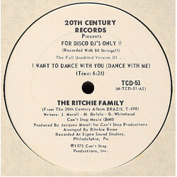 The Ritchie Family I Want To Dance With You (Dance With Me) Vinyl 12" USED
