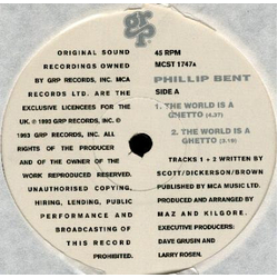 Phillip Bent The World Is A Ghetto Vinyl 12" USED