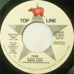 Irene Cara Fame / Out Here On My Own Vinyl 7" USED