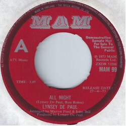 Lynsey De Paul All Night Vinyl 7" USED