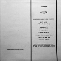 Quatuor de Saxophones Marcel Mule Music for Saxophone Quartet Vinyl LP USED