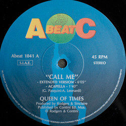 Queen Of Times / Groove Twins Call Me / Dance Is Back Vinyl 12" USED
