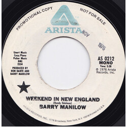 Barry Manilow Weekend In New England Vinyl 7" USED