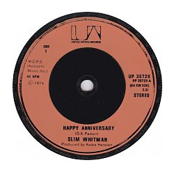 Slim Whitman Happy Anniversary Vinyl 7" USED