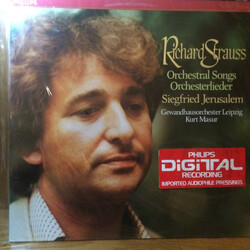 Richard Strauss / Siegfried Jerusalem / Gewandhausorchester Leipzig / Kurt Masur Orchestral Songs = Orchesterlieder Vinyl LP USED