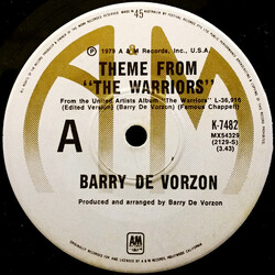 Barry De Vorzon Theme From "The Warriors" Vinyl 7" USED