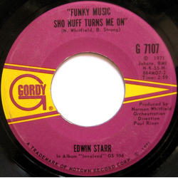 Edwin Starr Funky Music Sho Nuff Turns Me On / Cloud Nine Vinyl 7" USED
