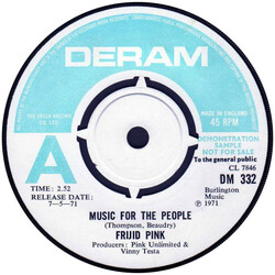 Frijid Pink Music For The People Vinyl 7" USED