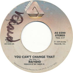 Raydio You Can't Change That Vinyl 7" USED