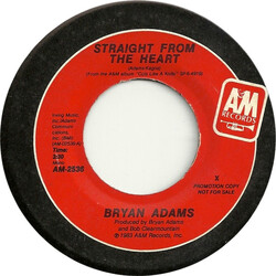 Bryan Adams Straight From The Heart USED VINYL 7INCH 45 RPM PROMO STYRENE STEREO MONO